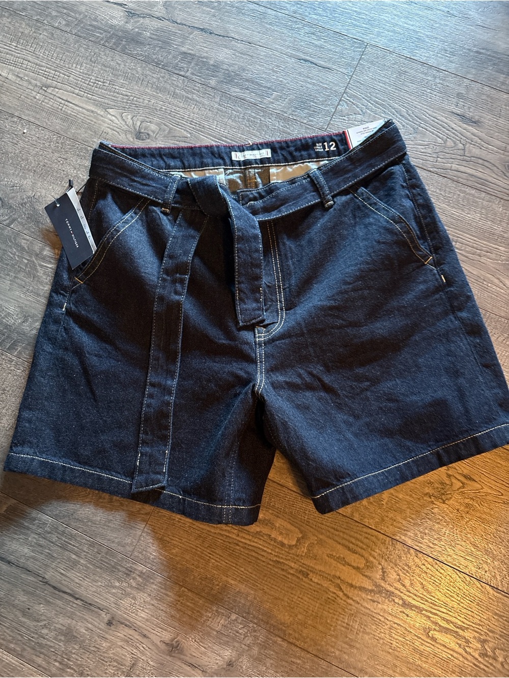 Tommy Hilfiger Dark Blue High-Waist Denim Shorts